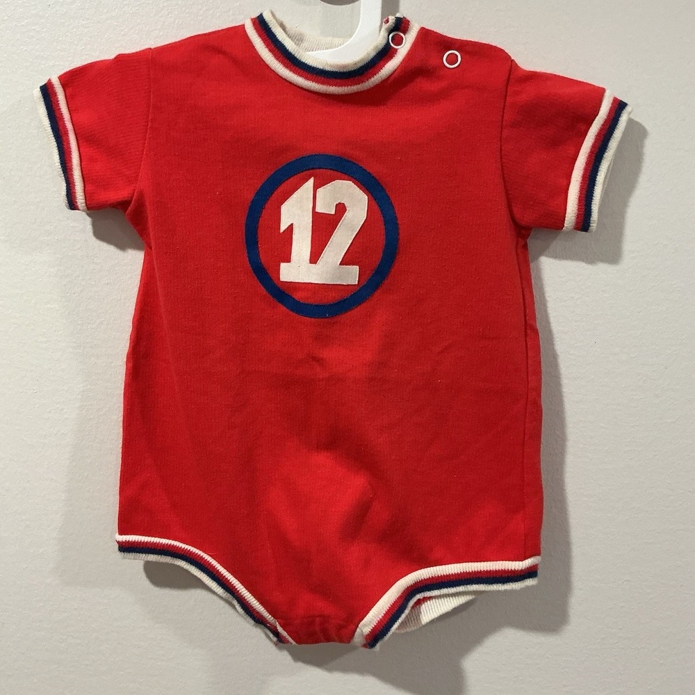 Carters Vintage Jumper One Piece Romper Sports 80s Retro USA Baby Size 6M